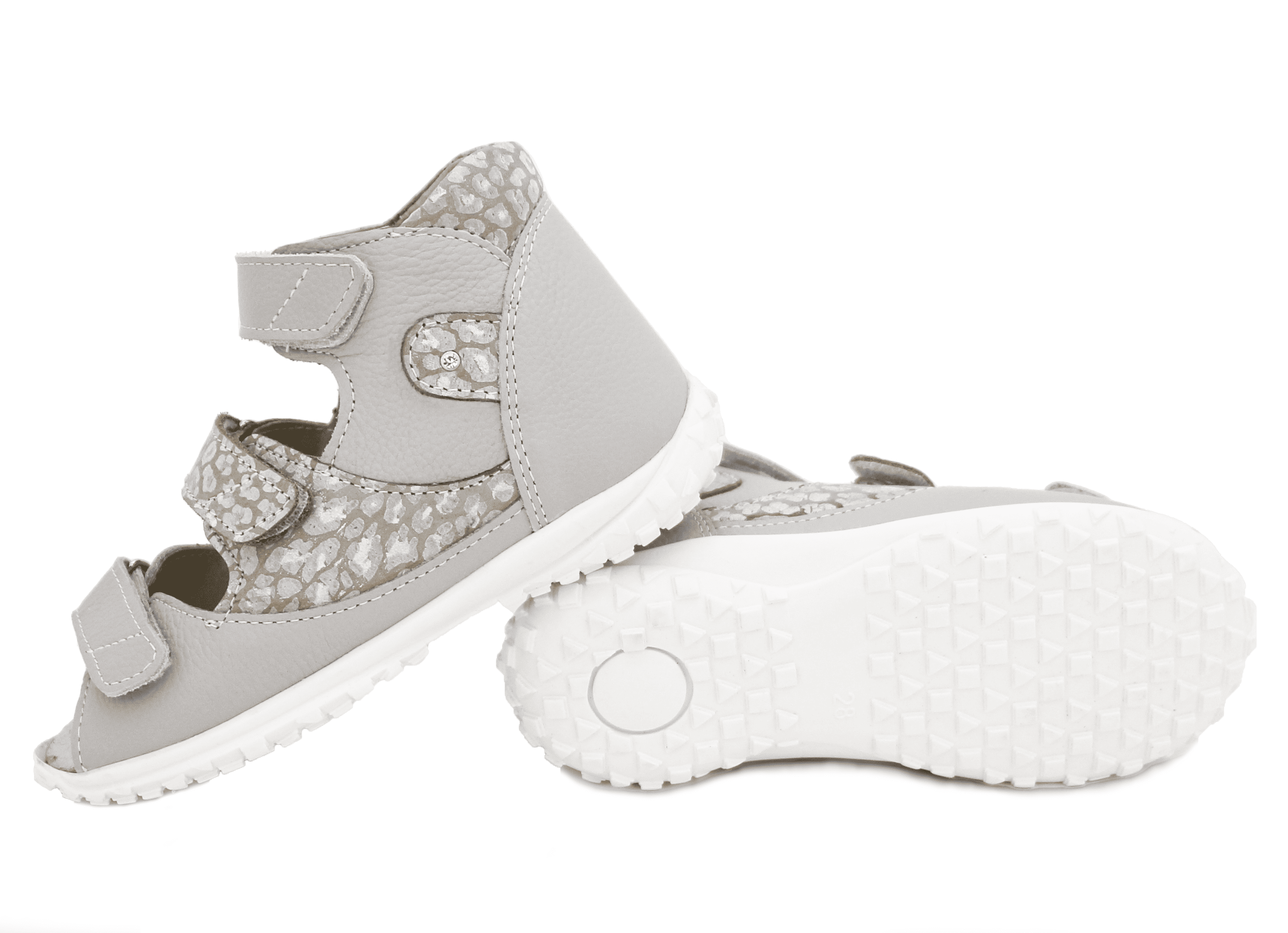 Сандалии ортопедические с открытым носом Орфея Б3-197-043-282-1 кожаные жемчужно-розовые с золотом фото 3