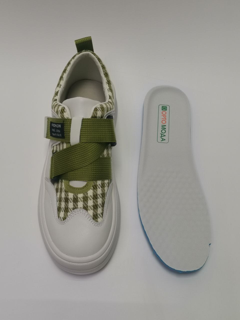 Полуботинки ортопедические женские Ортомода цв.белый с салатовым MD17-1A  фото 7
