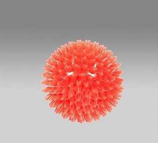 Мяч с шипами 9 см красный  L 0109                фото 1