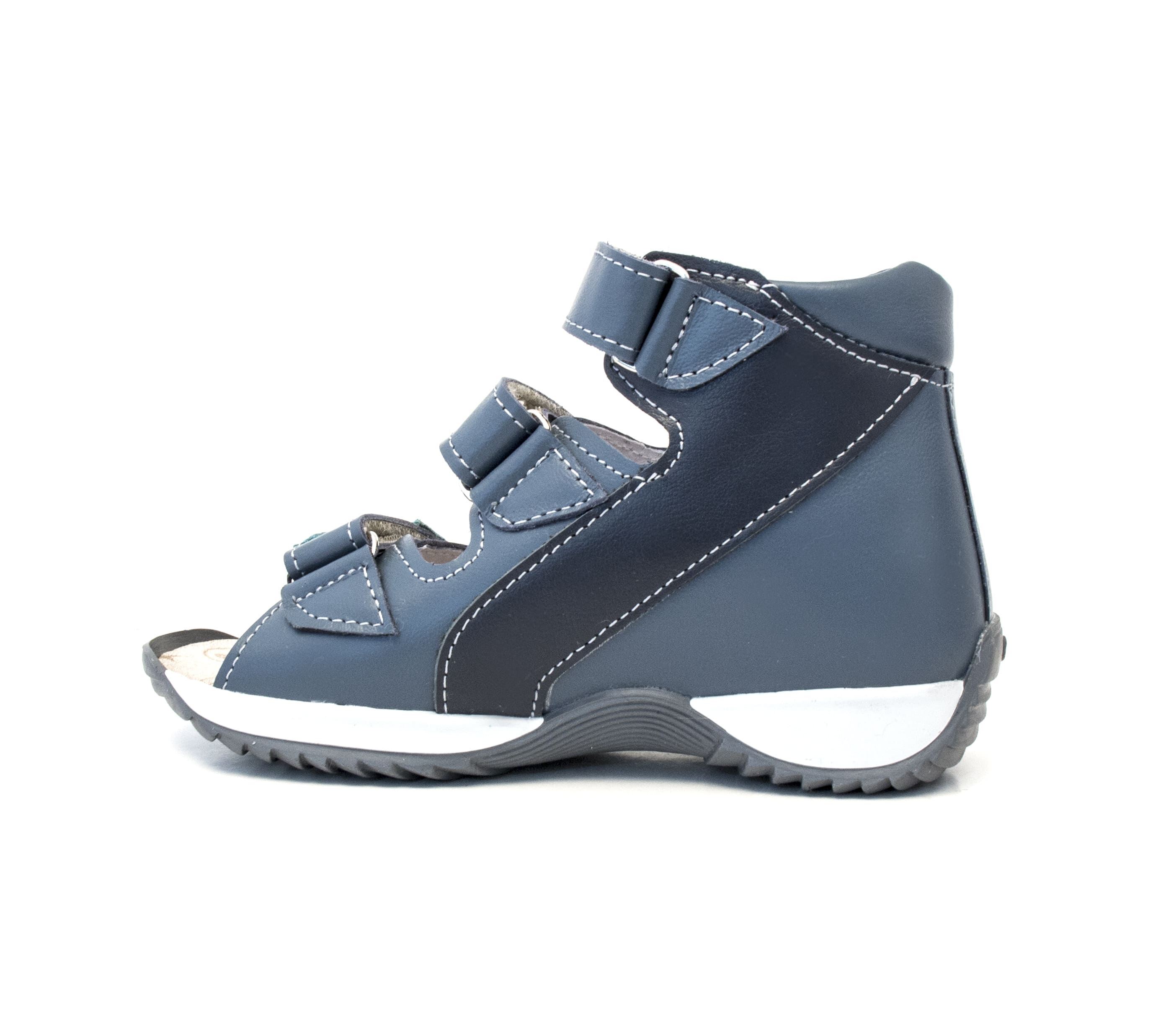 Сандалии детские ортопедические с открытым носом Орфея Б3-149-211-215-1 кожаные синие фото 11