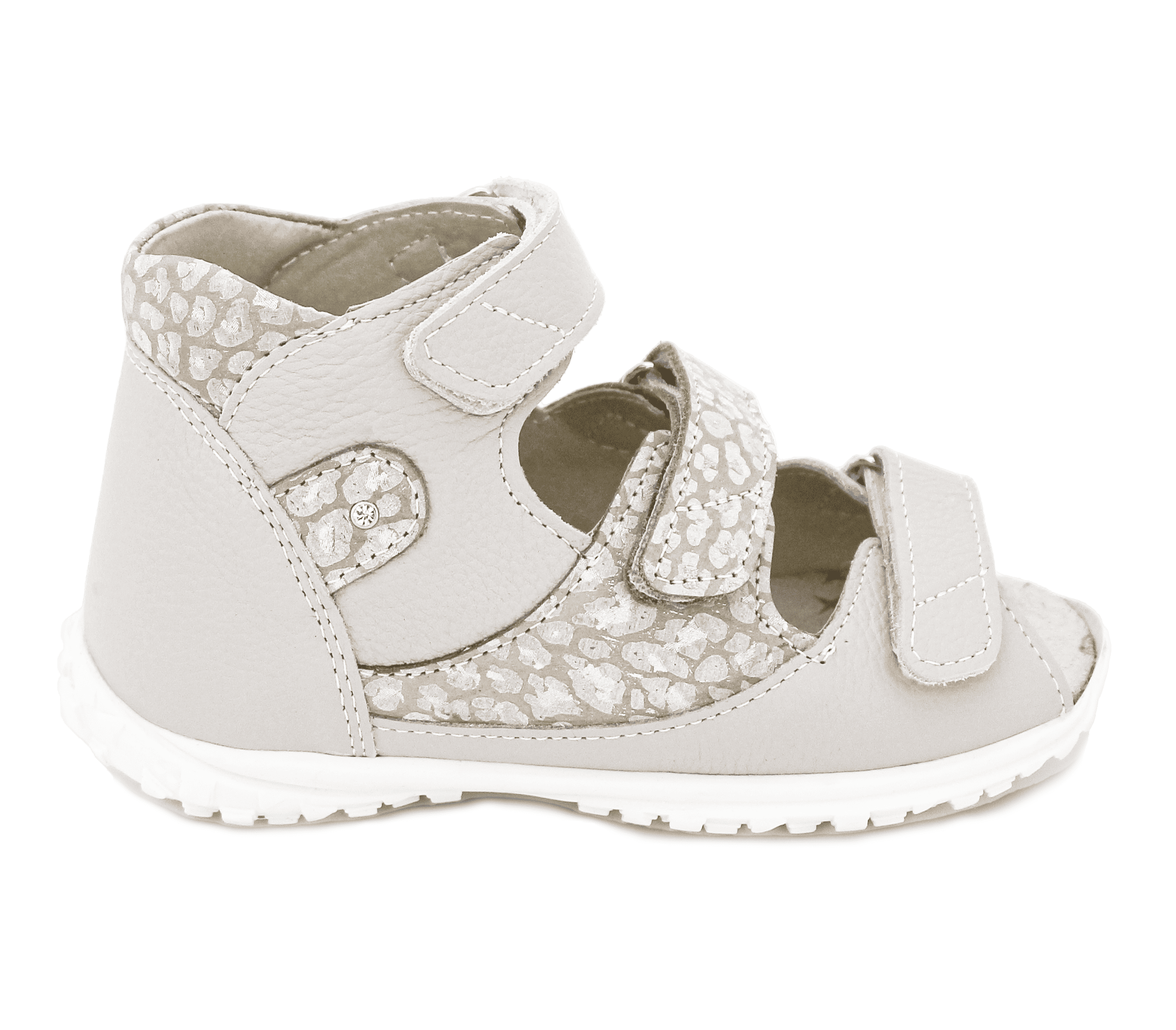 Сандалии ортопедические с открытым носом Орфея Б3-197-043-282-1 кожаные жемчужно-розовые с золотом фото 2