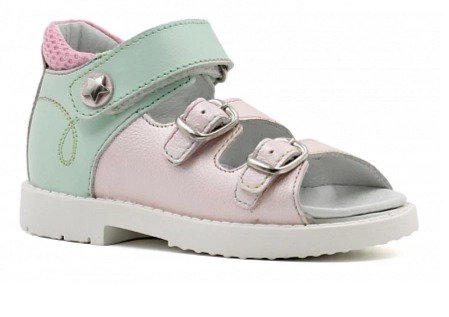 Сандалии ортопедические детские с открытым носом Ортомода 2129-Х-030 светло-розовые, каблук Томаса фото 1