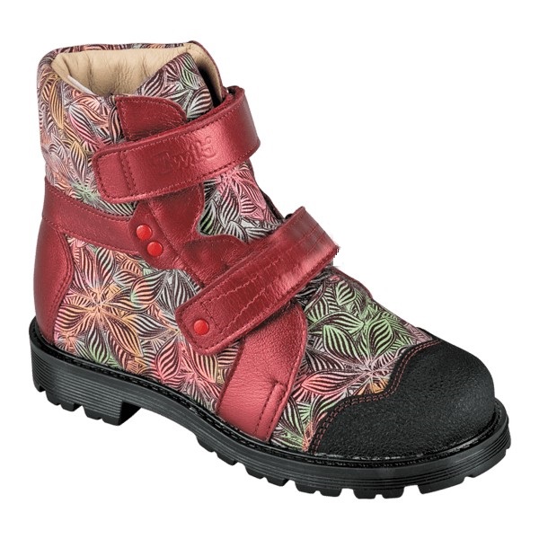 Ботинки осенние ортопедические утепленные (шерсть), цв.красный металлик TW-511-10 фото 1