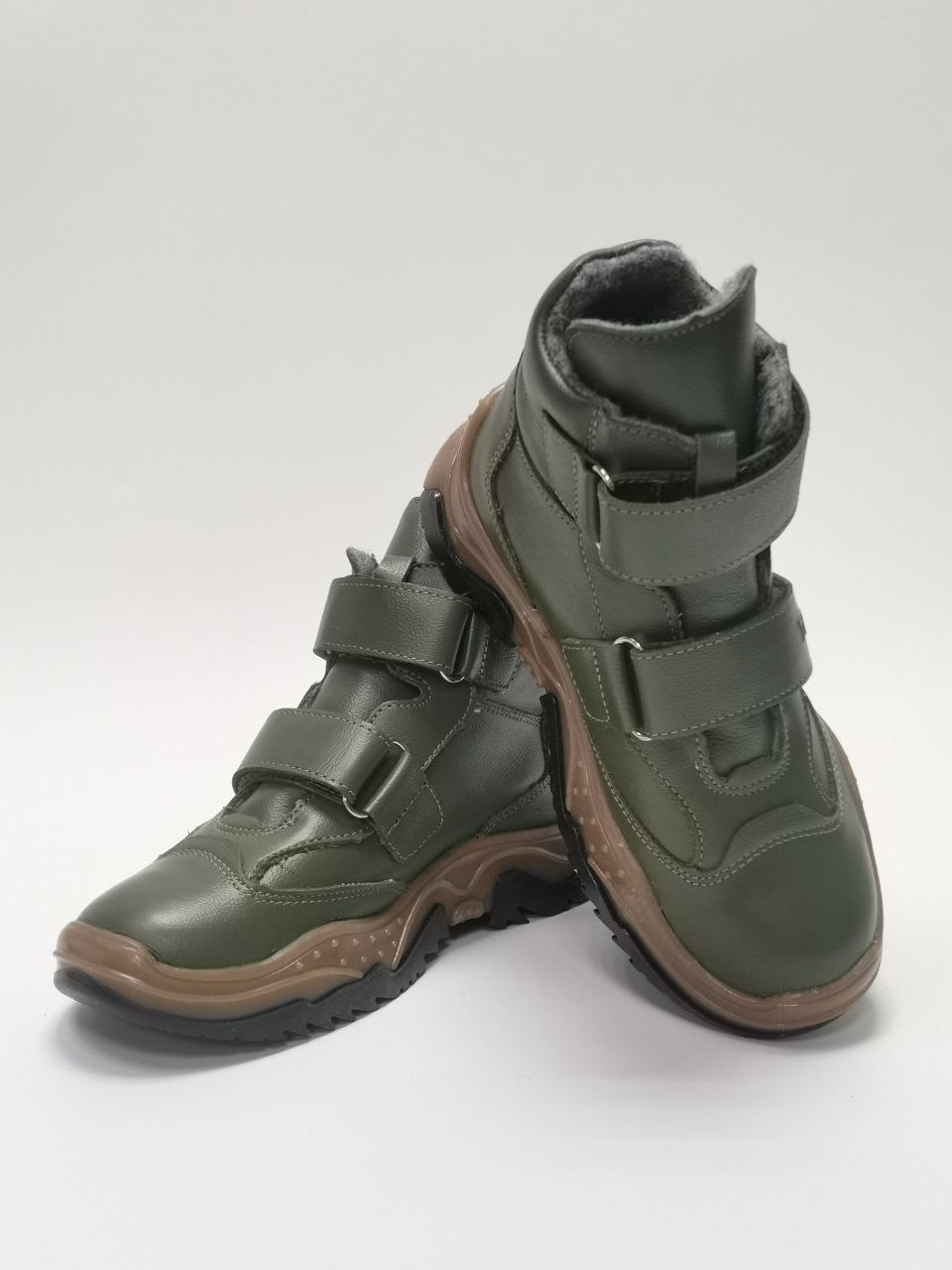 Ботинки демисезонные на байке цв.хаки/капучино 3541-БП-W-104,114 фото 3