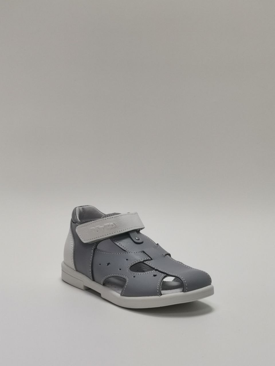 Туфли летние  детские закрытый нос ц. серый/белый 069-КП-01,99 фото 6