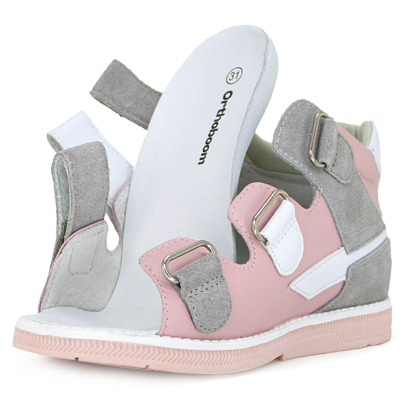 Ортопедическая обувь Orthoboom сандали 27057-02 розовый туман фото 4